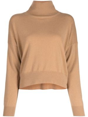 N.Peal Relaxed roll-neck jumper - Brown