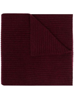 N.Peal ribbed cashmere scarf - Red