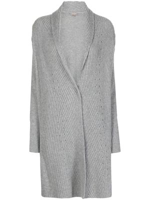 N.Peal ribbed-knit cardi-coat - Grey