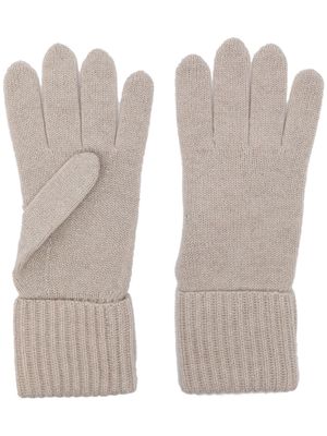 N.Peal ribbed knit cashmere-blend gloves - White