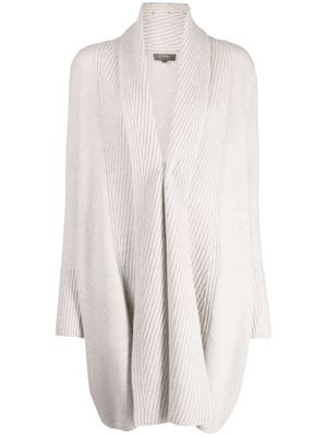 N.Peal ribbed-knit cashmere cardi-coat - Grey