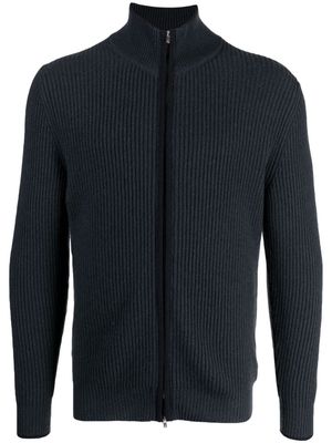 N.Peal ribbed-knit cashmere cardigan - Blue