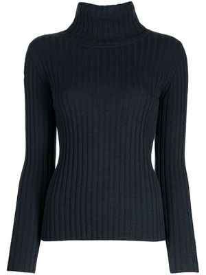 N.Peal ribbed-knit roll-neck jumper - Blue