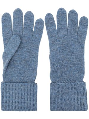 N.Peal ribbed organic cashmere gloves - Blue