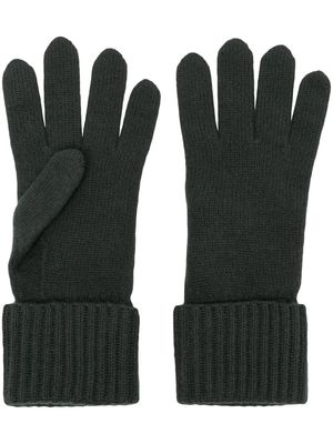 N.Peal ribbed organic cashmere gloves - Grey