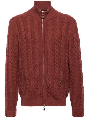 N.Peal Richmond cable-knit cardigan - Red
