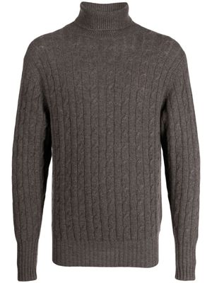 N.Peal roll-neck cable-knit jumper - Brown