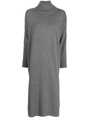 N.Peal roll-neck cashmere midi dress - Grey