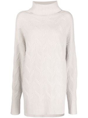 N.Peal roll-neck knit jumper - Grey