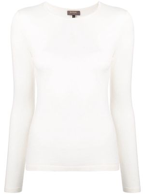 N.Peal round neck knit jumper - White