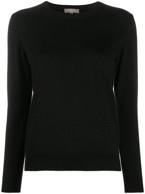N.Peal round neck sweater with lurex - Black