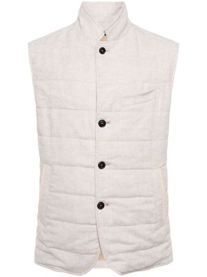 N.Peal Seville quilted gilet - Neutrals