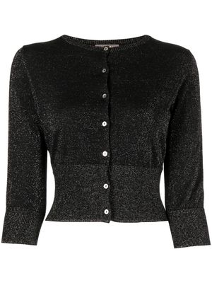 N.Peal shimmer-knit cardigan - Black