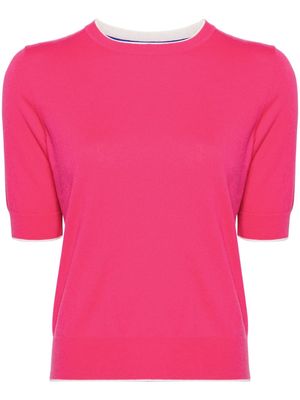 N.Peal short-sleeve fine-knit T-shirt - Pink