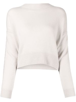 N.Peal side-beaded cashmere jumper - White