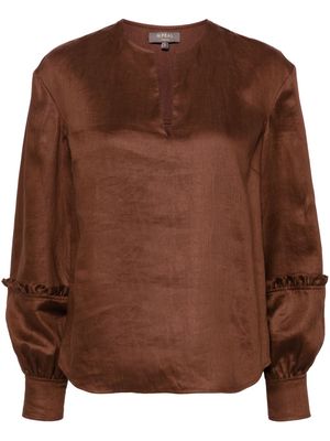 N.Peal Sienna linen blouse - Brown