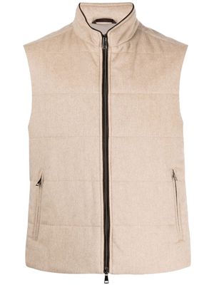 N.Peal The Mall quilted cashmere gilet - Brown