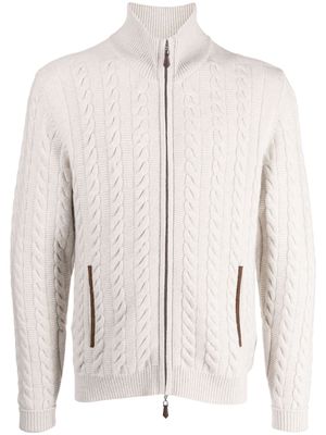 N.Peal The Richmond cable-knit cashmere cardigan - Grey