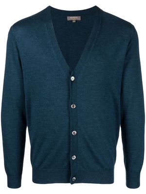 N.Peal V-neck fine-knit cardigan - Blue