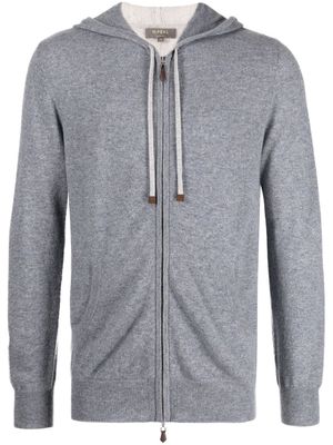 N.Peal zip-up knit cashmere hoodie - Grey