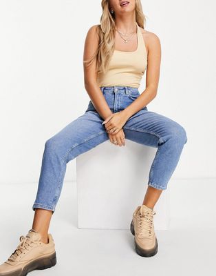 NA-KD cotton mom jeans in light blue - LBLUE-Blues