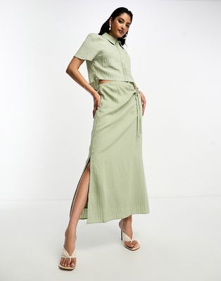 NA-KD cut out detail midi skirt in soft green - part of a set