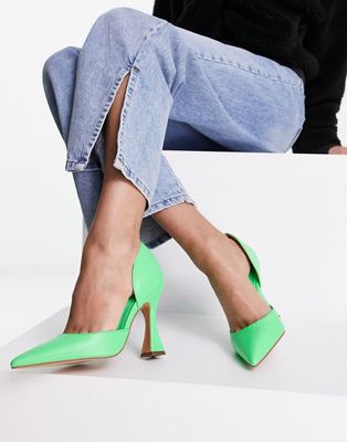 NA-KD hourglass heel pointed toe pumps in green