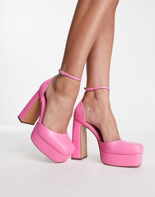 NA-KD platform heeled shoes in pink