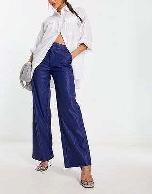 NA-KD x Mimi A.R oversized tailored pants in dark blue - part of a set