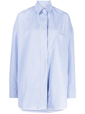 Nackiyé Breakfast Club stripe-print cotton shirt - Blue