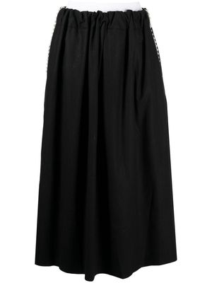 Nackiyé high-waisted pleated midi skirt - Black