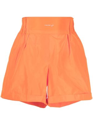 Nackiyé logo-print elasticated-waistband shorts - Orange