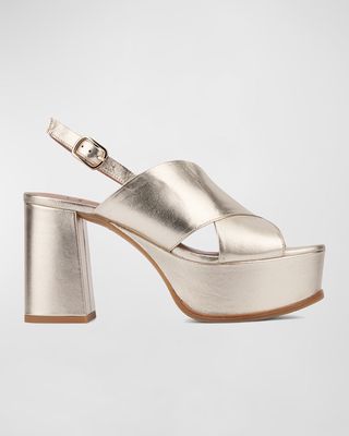 Nadina Platform Metallic Leather Sandals