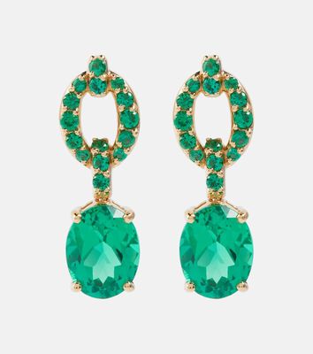 Nadine Aysoy Catena Drop 18kt gold earrings with emeralds