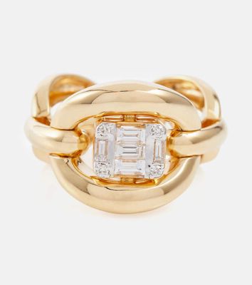 Nadine Aysoy Catena Illusion 18kt gold ring with diamonds