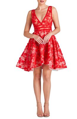 NADINE MERABI Lola Embroidered Sleeveless Fit & Flare Minidress