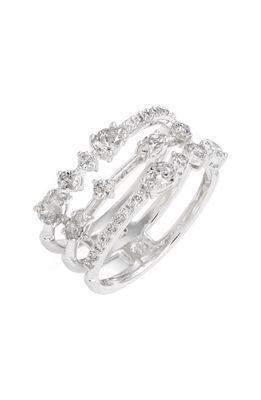 Nadri Ava Openwork Crystal Ring in Silver