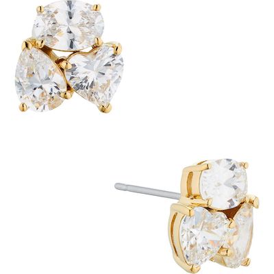 Nadri Cora Cubic Zirconia Cluster Stud Earrings in Gold 