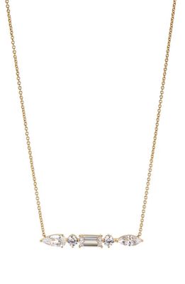 Nadri Cubic Zirconia Bar Pendant Necklace in Gold