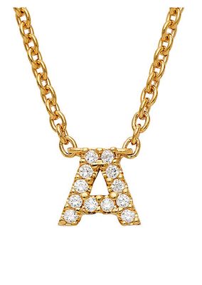Nadri Fine Initials 14K Yellow Gold & Diamond A Pendant Necklace