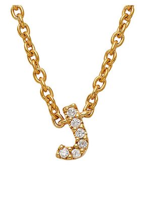 Nadri Fine Initials 14K Yellow Gold & Diamond J Pendant Necklace