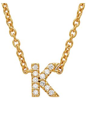 Nadri Fine Initials 14K Yellow Gold & Diamond K Pendant Necklace