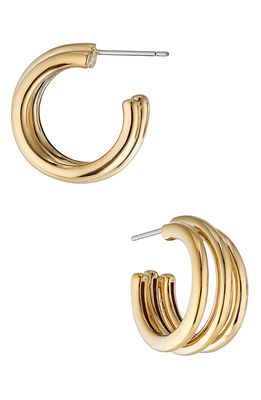 Nadri Florence Triple Hoop Earrings in Gold