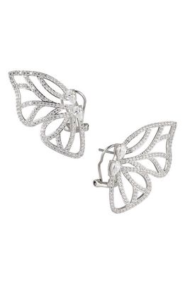 Nadri Flutter Butterfly Clip-On Earrings in Rhodium