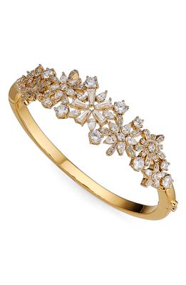 Nadri Freya Crystal Flower Hinge Bracelet in Gold