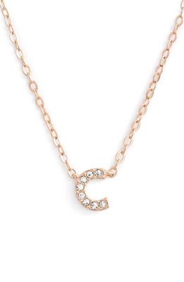 Nadri Initial Pendant Necklace in C Rose Gold