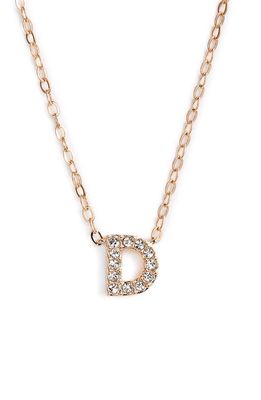 Nadri Initial Pendant Necklace in D Rose Gold