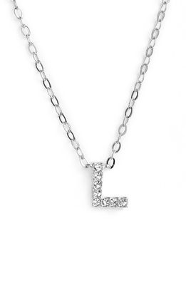 Nadri Initial Pendant Necklace in L Silver