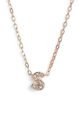 Nadri Initial Pendant Necklace in S Rose Gold