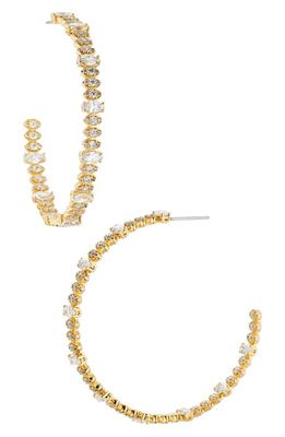 Nadri Marquise Cubic Zirconia Inside Out Hoop Earrings in Gold